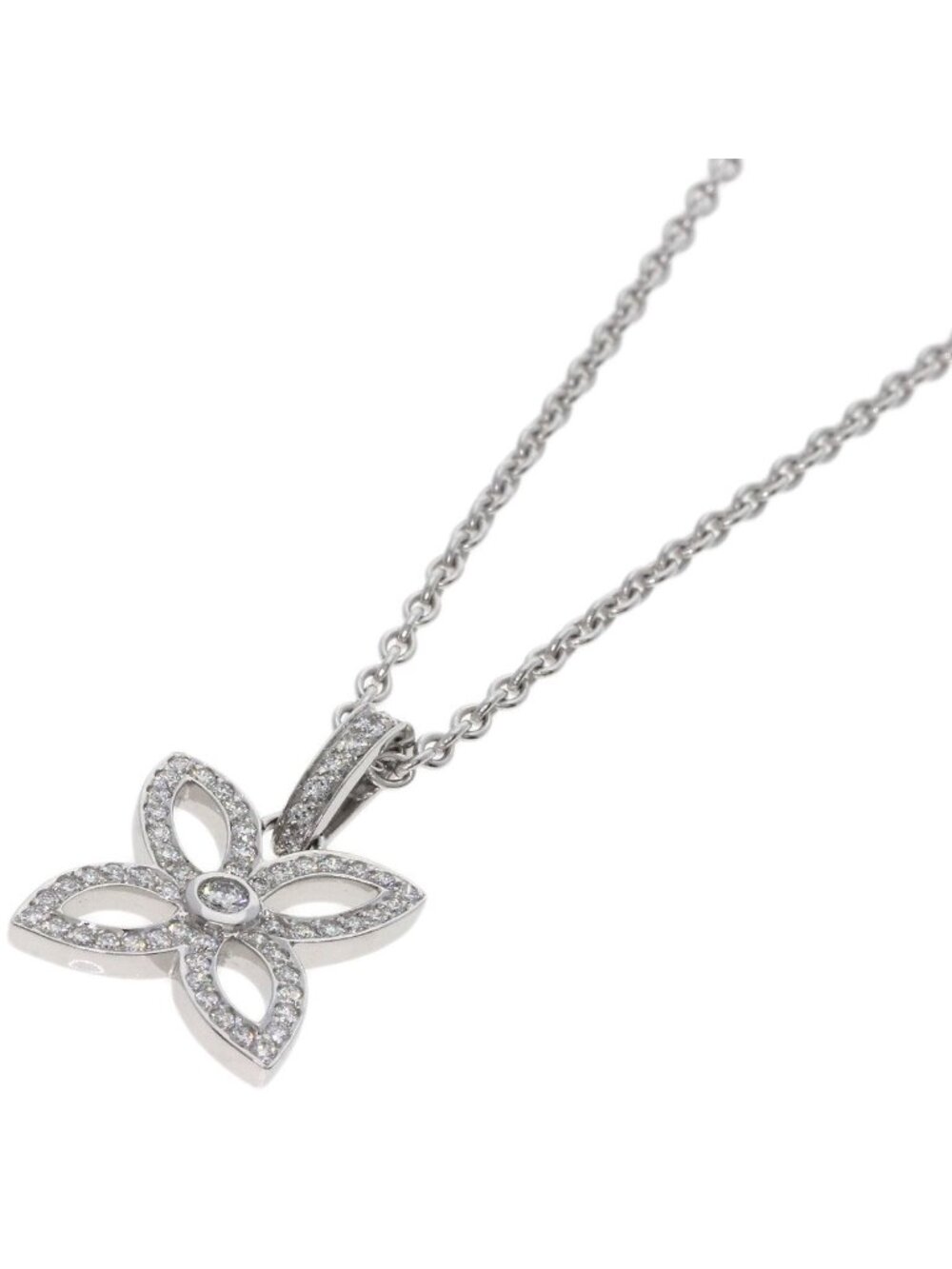 Louis Vuitton Pendentif Crackant Diamond Necklace 18k White Gold
